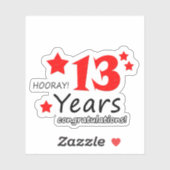 13周年結婚- 13年誕生日 シール (シート)