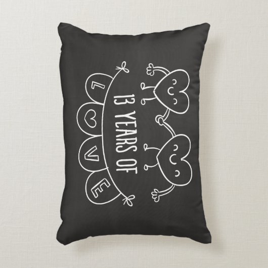 13周年記念ギフトチョークハート アクセントクッション (正面(垂直))