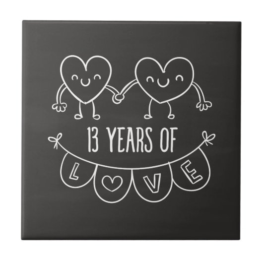 13周年記念ギフトチョークハート タイル (正面)