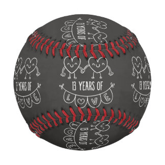 13周年記念ギフトチョークハート 野球ボール