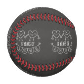 13周年記念ギフトチョークハート 野球ボール (正面左)