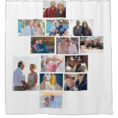 13周年記念パーソナライズされた写真コラージュ シャワーカーテン (正面)