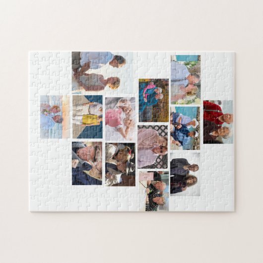 13周年記念パーソナライズされた写真コラージュ ジグソーパズル (横)
