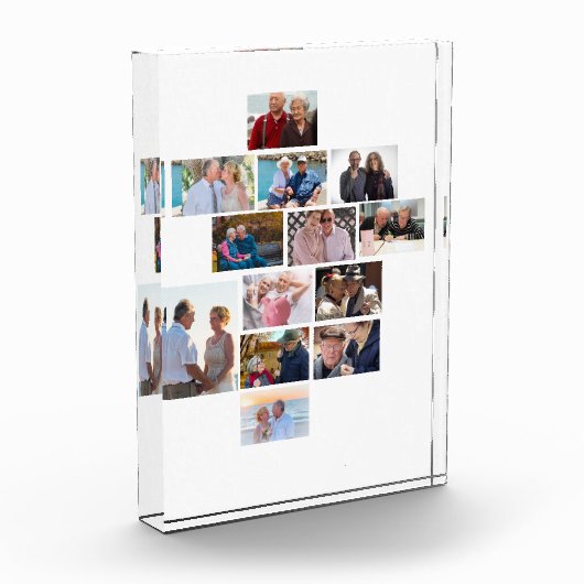 13周年記念パーソナライズされた写真コラージュ フォトブロック (左)