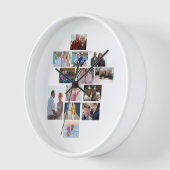 13周年記念パーソナライズされた写真コラージュ 壁時計 (傾斜)
