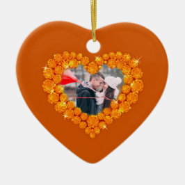 13周年記念写真カスタムハートシトリン セラミックオーナメント