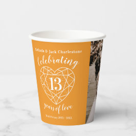 13周年記念結婚の概要ハート写真 紙コップ