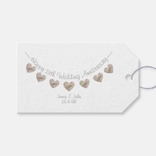 13周年記念結婚レースのプレゼントラベル ギフトタグ (正面(横))