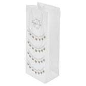 13周年記念結婚レースハートワインバッグ ワインギフトバッグ (正面アングル)