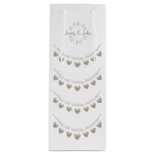 13周年記念結婚レースハートワインバッグ ワインギフトバッグ