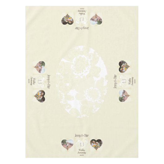 13周年記念2枚目の写真 – レースのようなリネン テーブルクロス (正面)