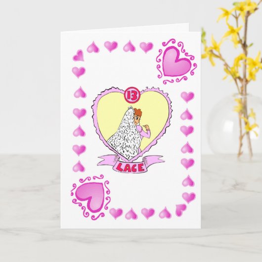 13周年記念 - ラ lace カード (黄色い花)