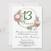 13周年 ラセのウェディングアニバーサリー ローズ ゴールドフレーム 招待状 (正面)