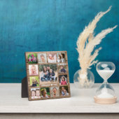 13家族の写真コラージュ独自の木材を作成 フォトプラーク (インサイチュ)