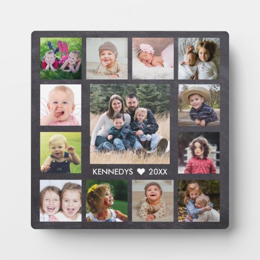 13家族の写真コラージュ自分の黒板を作成 フォトプラーク (正面)