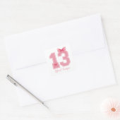13年オールドピンクコケットボウ公式10代の若者13 スクエアシール (封筒)