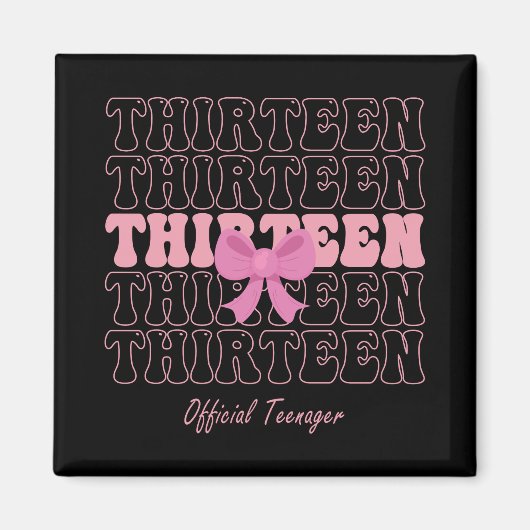 13年オールドピンクコケットボウ公式10代の若者13 マグネット (正面)