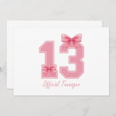 13年オールドピンクコケットボウ公式10代の若者13 招待状 (正面/裏面)