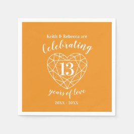 13年パーソナライズされた結婚間のシトリン スタンダードカクテルナプキン