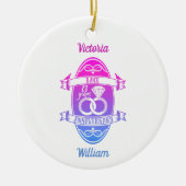 13年伝統的レース13結婚周年 セラミックオーナメント (正面)