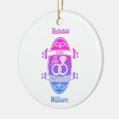 13年伝統的レース13結婚周年 セラミックオーナメント (左)