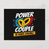 13年目の結婚記念日カップル 強く結ばれた13年 ポストカード (正面)