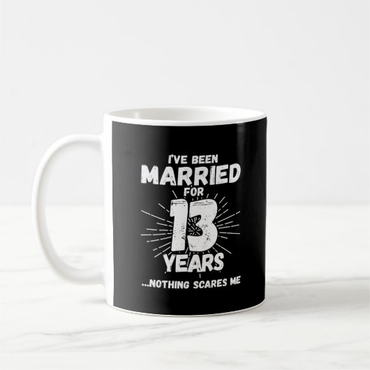 13年目の結婚記念日 面白いプレゼント 結婚13周年 コーヒーマグカップ (左)