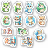 13愛らしい動物リス シール (正面)