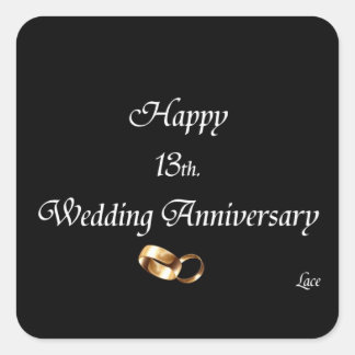 13日おめでとう。結婚周年記念レース スクエアシール