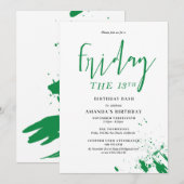 13日の金曜日の誕生日招待状 招待状 (正面/裏面)