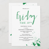 13日の金曜日の誕生日 招待状 (正面/裏面)