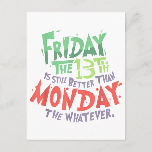 13日の金曜日は月曜日より良い何でも エンクロージャーカード (裏面)