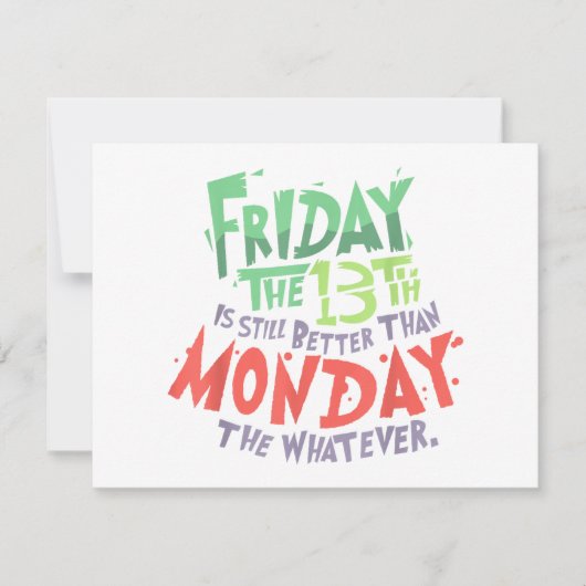 13日の金曜日は月曜日より良い何でも シーズンカード (正面)