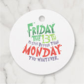 13日の金曜日は月曜日より良い何でも フェイバータグ (裏面)