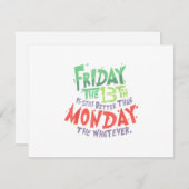 13日の金曜日は月曜日より良い何でも 出欠カード (正面/裏面)