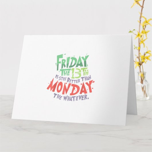 13日の金曜日は、月曜の何とかよりも優れている カード (黄色い花)