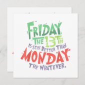 13日の金曜日は、月曜の何とかよりも優れている 招待状 (正面/裏面)