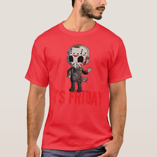 13日の金曜日 怖いハロウィン ジョークグッズ Tシャツ (正面)