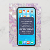 13日14日15日18日21番目の携帯電話誕生日 招待状 (正面/裏面)