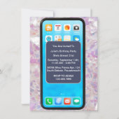 13日14日15日18日21番目の携帯電話誕生日 招待状 (正面)