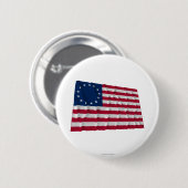 13星の旗、Betsy Rossパターン 缶バッジ (正面&裏面)