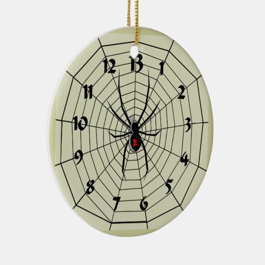 13時間の蜘蛛の巣の時計のオーナメント! 私をカスタマイズ! セラミックオーナメント (右)