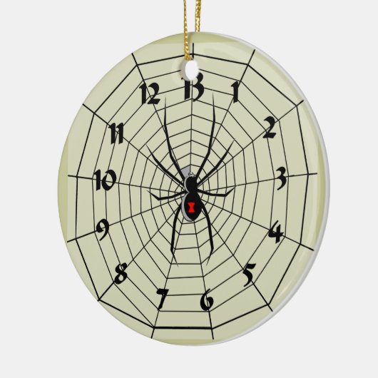 13時間の蜘蛛の巣の時計のオーナメント! 私をカスタマイズ! セラミックオーナメント (左)