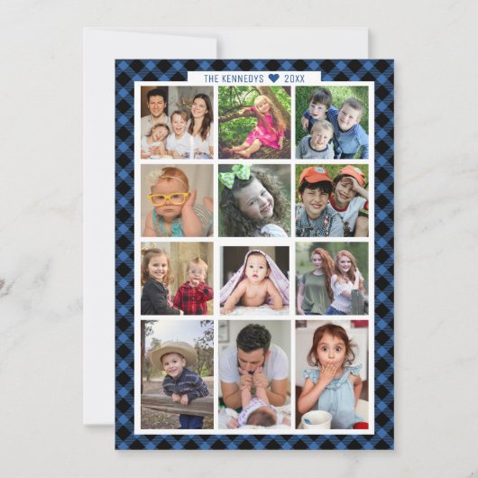 13枚のユニークな写真で振り返る家族の1年 ブループレイド シーズンカード (正面)