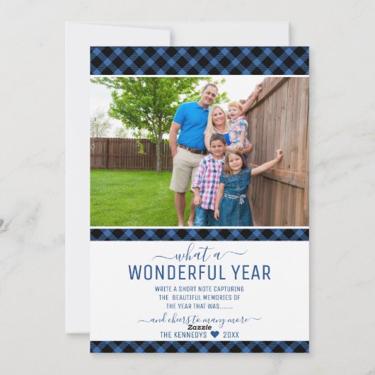 13枚のユニークな写真で振り返る家族の1年 ブループレイド シーズンカード (裏面)