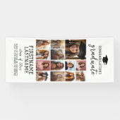 13枚の写真コラージュ 卒業式 モダン ミニマル ホワイト 横断幕 (横)