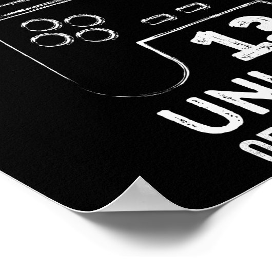 13歳おもしろいの誕生日レベル13のアンロックされたゲーマー ポスター (角)