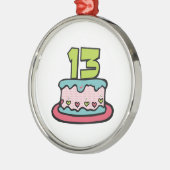 13歳お誕生日ケーキ メタルオーナメント (左)