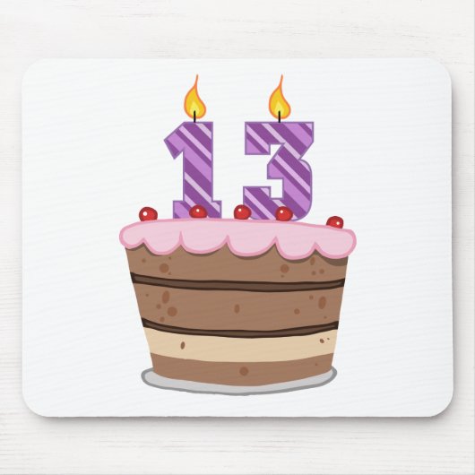 13歳のお誕生日ケーキ マウスパッド (正面)