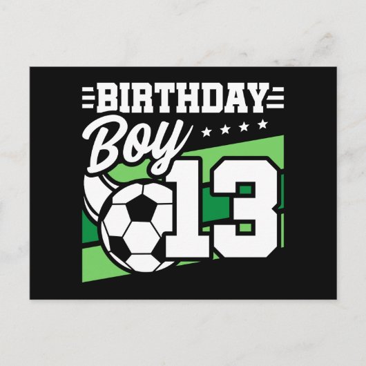 13歳のサッカーフットボール少年 13歳の誕生日男子 ポストカード (正面)